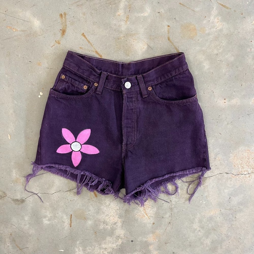 Vintage Hand painted Levi's denim shorts